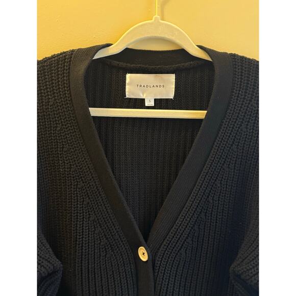 Tradlands Shelter Cotton Cardigan in Black - Picture 4 of 8